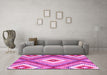 Machine Washable Southwestern Pink Country Rug in a Living Room, wshcon2080pnk