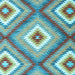 Square Southwestern Light Blue Country Rug, con2080lblu