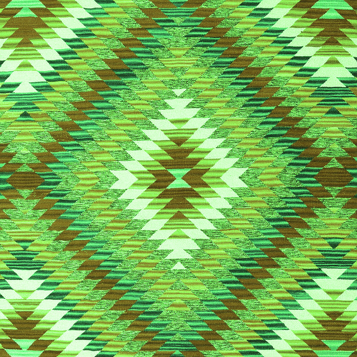 Serging Thickness of Machine Washable Southwestern Green Country Area Rugs, wshcon2080grn