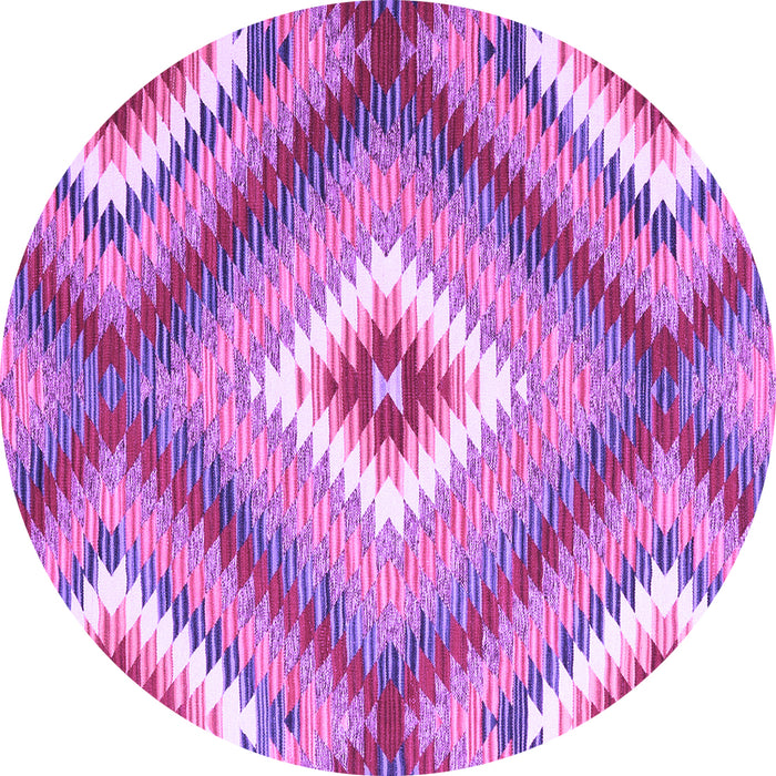 Round Machine Washable Southwestern Purple Country Area Rugs, wshcon2080pur