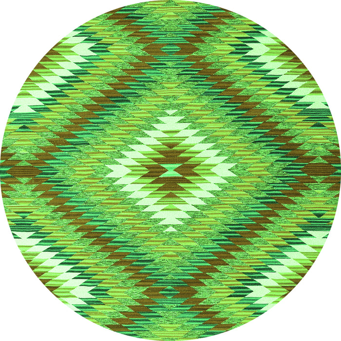 Machine Washable Southwestern Green Country Area Rugs, wshcon2080grn
