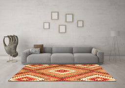 Machine Washable Southwestern Orange Country Area Rugs in a Living Room, wshcon2080org