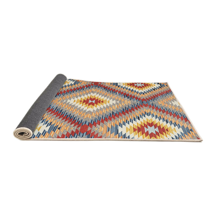 Contemporary Cherry Red Southwestern Rug in Family Room, con2081