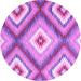 Round Southwestern Purple Country Rug, con2081pur