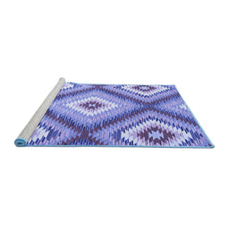 Sideview of Machine Washable Southwestern Blue Country Rug, wshcon2081blu