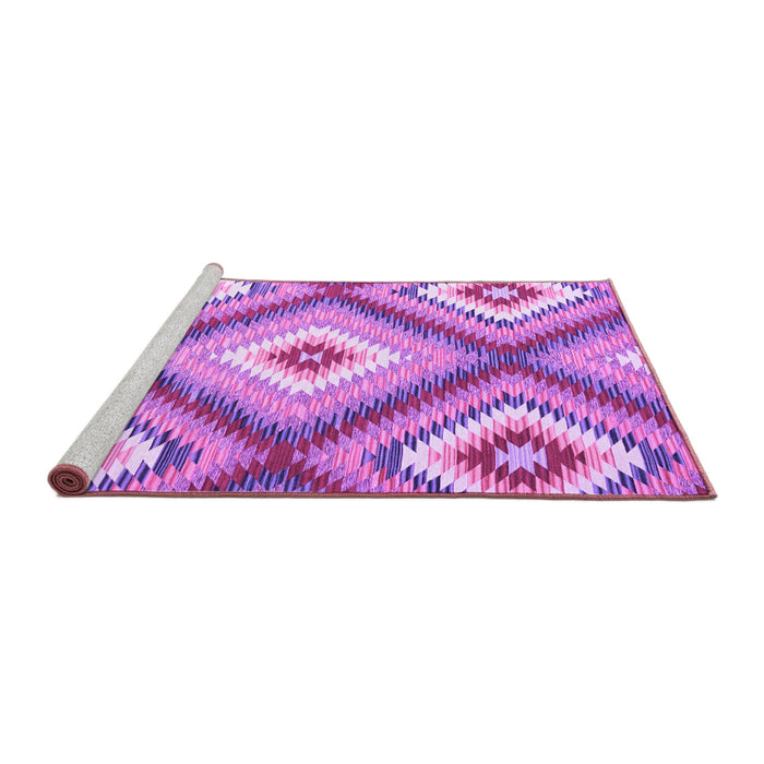 Sideview of Machine Washable Southwestern Purple Country Area Rugs, wshcon2081pur