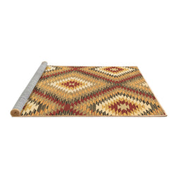 Sideview of Machine Washable Southwestern Brown Country Rug, wshcon2081brn