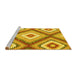 Sideview of Machine Washable Southwestern Yellow Country Rug, wshcon2081yw