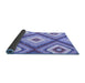 Sideview of Southwestern Blue Country Rug, con2081blu