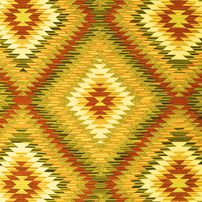 Machine Washable Southwestern Yellow Country Rug, wshcon2081yw