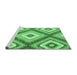 Sideview of Machine Washable Southwestern Emerald Green Country Area Rugs, wshcon2081emgrn