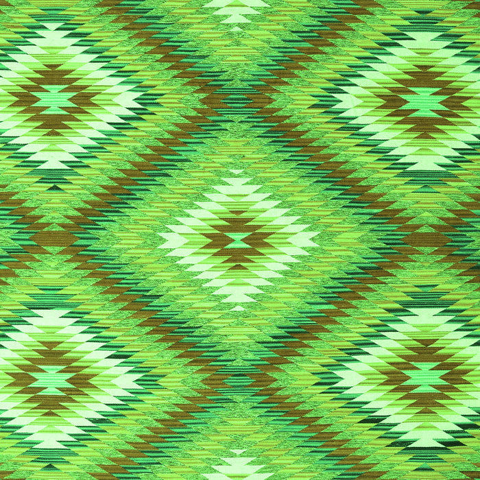 Serging Thickness of Southwestern Green Country Rug, con2081grn