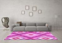 Machine Washable Southwestern Pink Country Rug, wshcon2081pnk