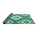 Sideview of Southwestern Turquoise Country Rug, con2081turq