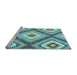 Sideview of Machine Washable Southwestern Light Blue Country Rug, wshcon2081lblu