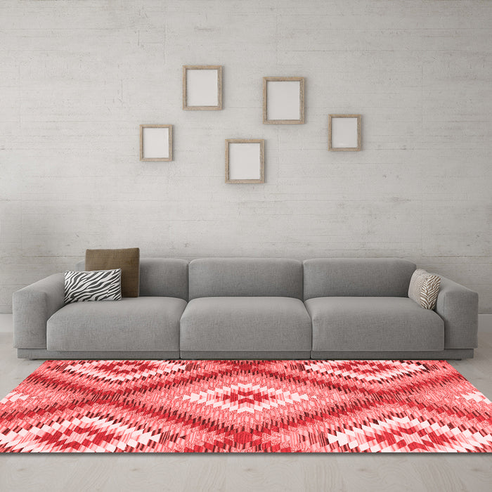 Country Red Washable Rugs