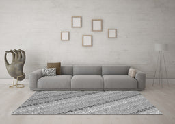 Machine Washable Southwestern Gray Country Rug in a Living Room,, wshcon2082gry