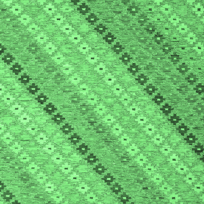 Machine Washable Southwestern Emerald Green Country Area Rugs, wshcon2082emgrn