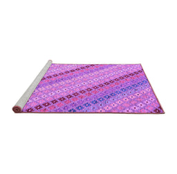 Sideview of Machine Washable Southwestern Purple Country Area Rugs, wshcon2082pur