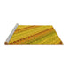 Sideview of Machine Washable Southwestern Yellow Country Rug, wshcon2082yw