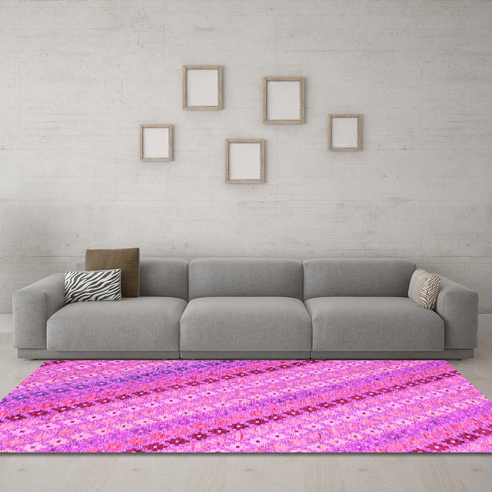 Machine Washable Southwestern Pink Country Rug in a Living Room, wshcon2082pnk