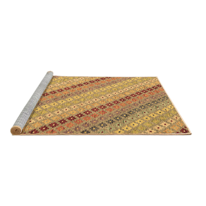 Sideview of Machine Washable Southwestern Brown Country Rug, wshcon2082brn