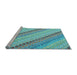 Sideview of Machine Washable Southwestern Light Blue Country Rug, wshcon2082lblu