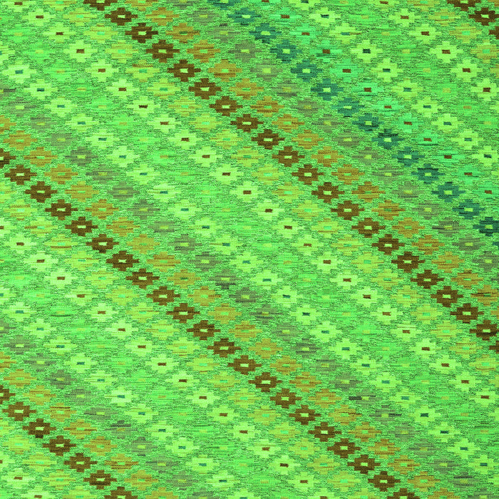 Serging Thickness of Southwestern Green Country Rug, con2082grn