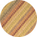 Round Southwestern Brown Country Rug, con2082brn