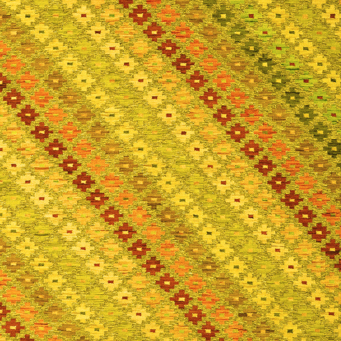 Machine Washable Southwestern Yellow Country Rug, wshcon2082yw