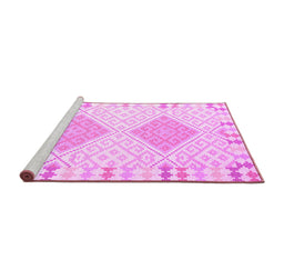 Sideview of Machine Washable Southwestern Pink Country Rug, wshcon2083pnk