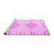 Sideview of Machine Washable Southwestern Pink Country Rug, wshcon2083pnk