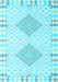 Machine Washable Southwestern Light Blue Country Rug, wshcon2083lblu