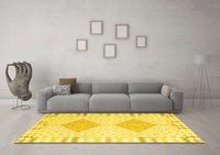 Machine Washable Southwestern Yellow Country Rug, wshcon2083yw