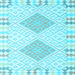 Square Southwestern Light Blue Country Rug, con2083lblu