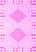 Machine Washable Southwestern Pink Country Rug, wshcon2083pnk