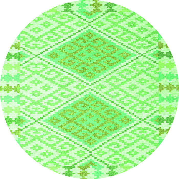 Machine Washable Southwestern Green Country Area Rugs, wshcon2083grn