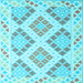 Square Southwestern Light Blue Country Rug, con2084lblu