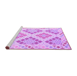Sideview of Machine Washable Southwestern Purple Country Area Rugs, wshcon2084pur