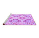 Sideview of Machine Washable Southwestern Purple Country Area Rugs, wshcon2084pur