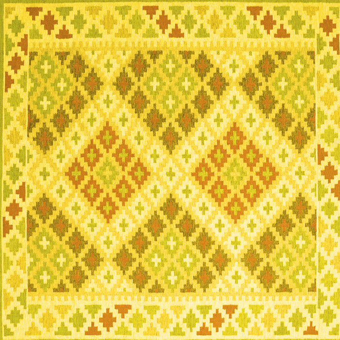 Square Southwestern Yellow Country Rug, con2084yw