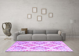 Machine Washable Southwestern Purple Country Area Rugs in a Living Room, wshcon2084pur