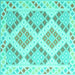 Square Southwestern Turquoise Country Rug, con2084turq