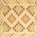 Square Southwestern Brown Country Rug, con2084brn