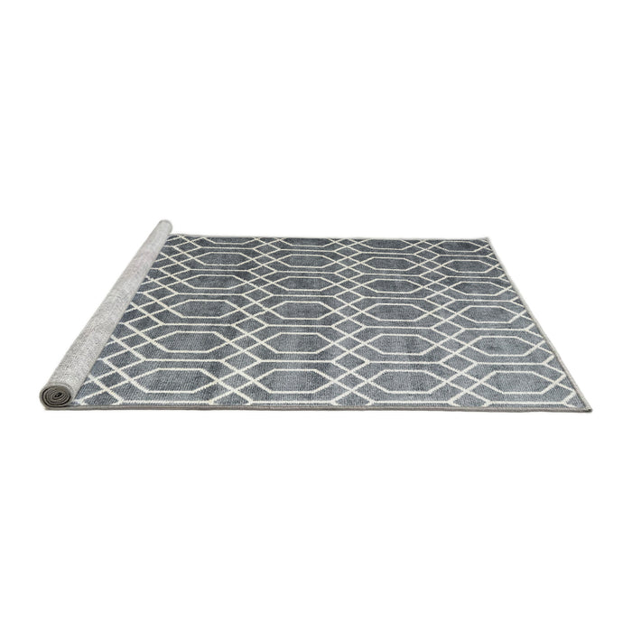 Serging Thickness of Machine Washable Contemporary Silver Gray Rug, wshcon2085