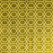 Square Machine Washable Abstract Yellow Contemporary Rug, wshcon2085yw