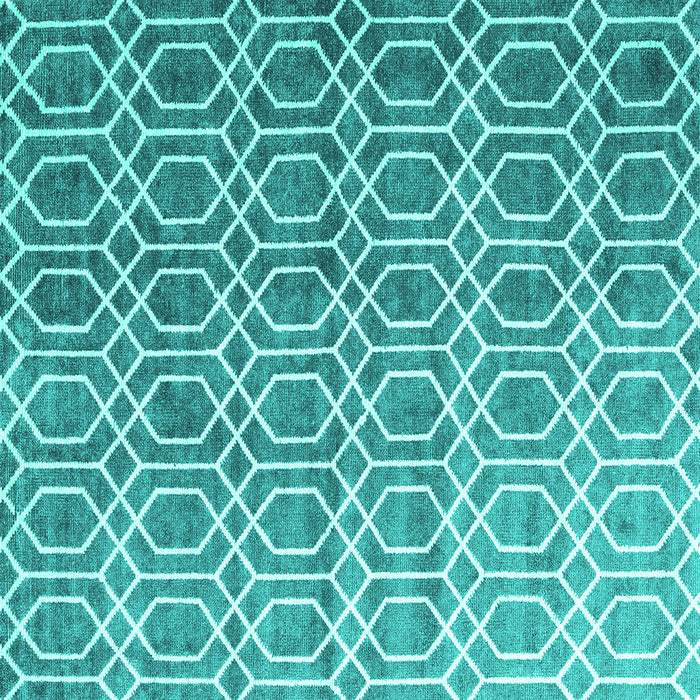 Square Machine Washable Abstract Turquoise Contemporary Area Rugs, wshcon2085turq