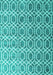 Machine Washable Abstract Turquoise Contemporary Area Rugs, wshcon2085turq