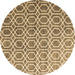 Round Abstract Brown Contemporary Rug, con2085brn