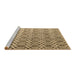 Sideview of Machine Washable Abstract Brown Contemporary Rug, wshcon2085brn